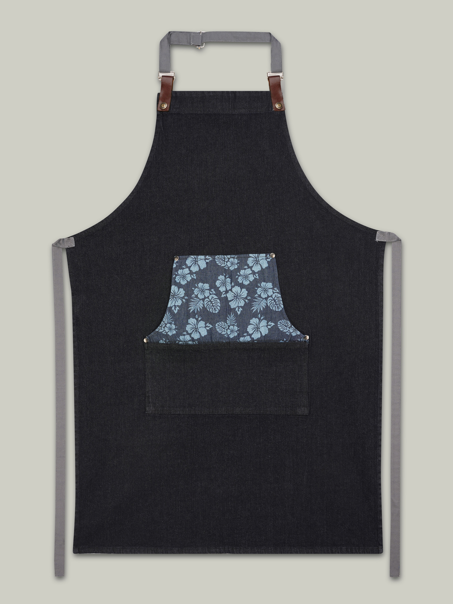 Floral Denim Apron
